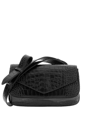 NICOLI crocodile-print crossbody bag - Black