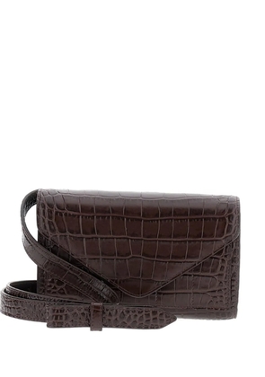 NICOLI x Intasca crocodile print shoulder bag - Brown