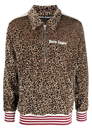 Palm Angels logo-print long-sleeve sweatshirt - Brown