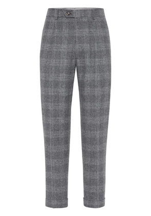Brunello Cucinelli check-print tailored trousers - Grey