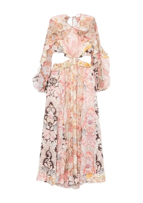 ZIMMERMANN Daylight Billow ruffled cutout-detail floral-print maxi dress - Pink