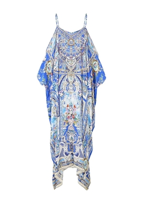 Camilla Ottoman Opulence silk maxi dress - Blue