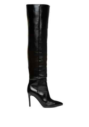 GINISSIMA 95mm leather boots - Black