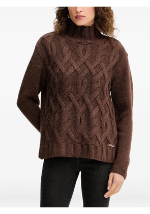 Silvian Heach cable-knit roll-neck sweater - Brown