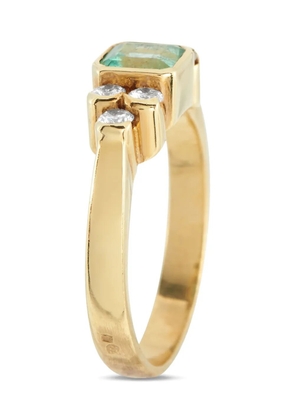 LB Exclusive 18K yellow gold diamond and emerald ring