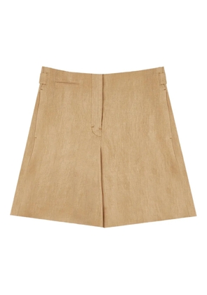 Incotex concealed-fastening linen bermuda shorts - Neutrals