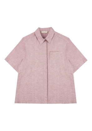 Glanshirt pocket linen shirt - Pink