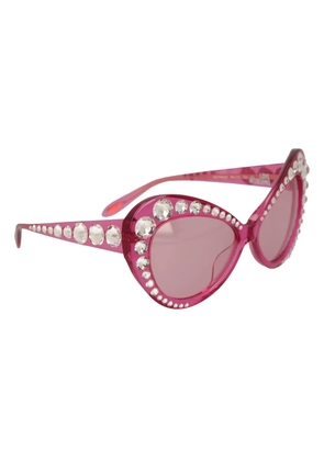 Moschino Pre-Owned crystal-embellished cat-eye sunglasses - Pink