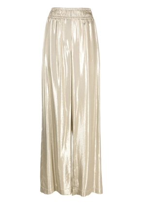 Brunello Cucinelli wide-leg metallic-effect trousers - Gold