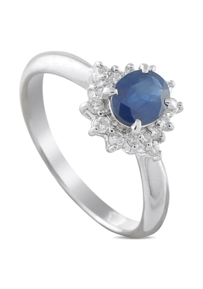 LB Exclusive platinum diamond and sapphire ring - Silver