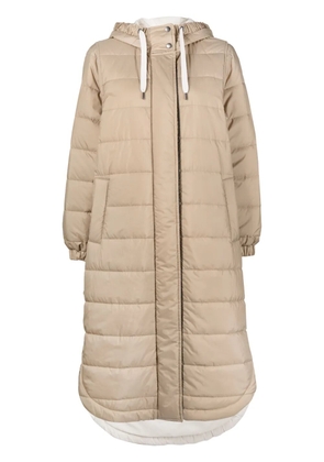 Brunello Cucinelli Monili-embellished quilted coat - Neutrals