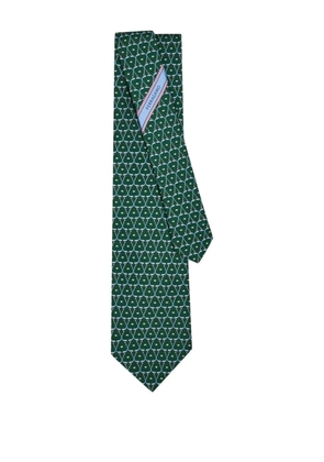 Ferragamo hockey-print silk tie - Green
