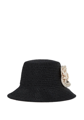 Karl Lagerfeld floral-appliqué bucket hat - Black