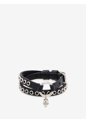 MCQUEEN - Skull Ring Double Wrap Bracelet - Item 8571481AAWI1000