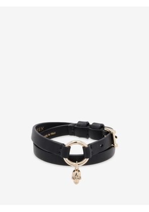 MCQUEEN - Skull Ring Double Wrap Bracelet - Item 8571481AAWH1000