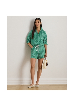 Striped Cotton Broadcloth Drawcord Short