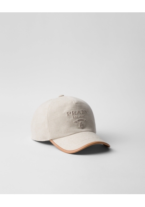 Linen blend baseball cap