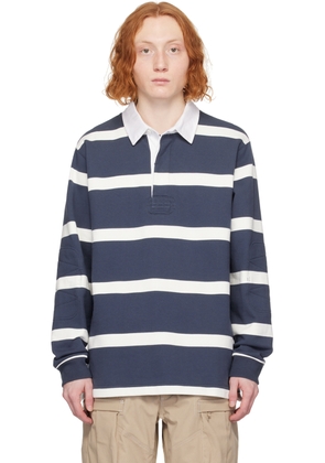 Nike Navy & White Striped Polo