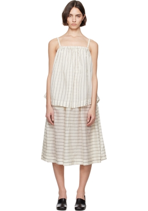 CASEY CASEY Off-White Fifi Double Midi Dress