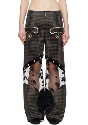 Chopova Lowena Navy & Beige Rusher Trousers