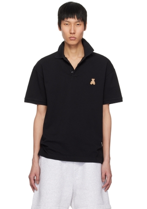 Palm Angels Black 'Bear in Mind' Polo