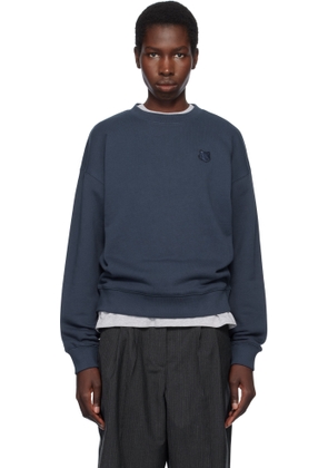 Maison Kitsuné Navy Bold Fox Head Patch Comfort Sweatshirt