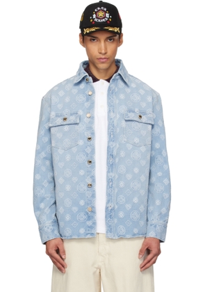 Casablanca Blue Monogram Denim Shirt