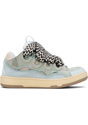 Lanvin Green & Blue Leather Curb Sneakers