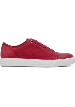 Lanvin Red DBB1 Leather & Suede Sneakers