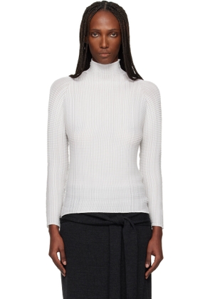 ISSEY MIYAKE White Wooly Pleats Top