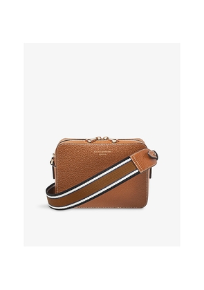 Womens Aspinal Of London Camera Grained Leather Crossbody Bag