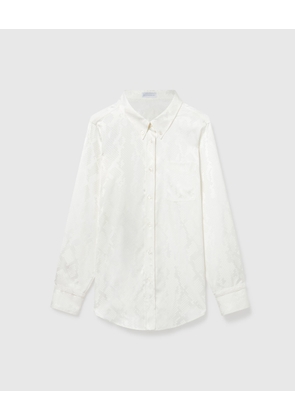 Stella McCartney - Snake Print Long-Sleeve Shirt, Woman, White, Size: 34