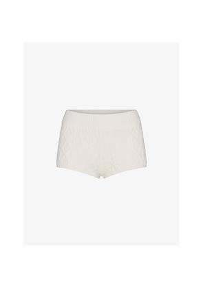 Womens Skims Cable-Knit Mid-Rise Shorts