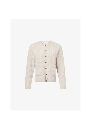 Womens Le Kasha Basauri Cable-Knit Cashmere Cardigan