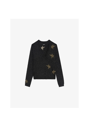 Womens Zadig&Voltaire Rivyl Star-Pattern Wool-Blend Jumper
