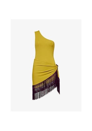 Womens Taller Marmo Yacare One-Shoulder Swimsuit