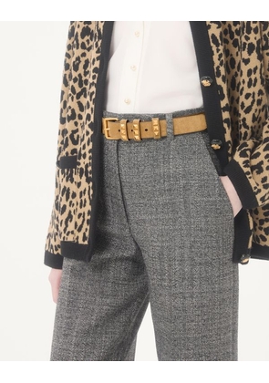 Valentino Garavani Flaneuse Belt In Suede 30 mm Woman HAVANA BEIGE 070