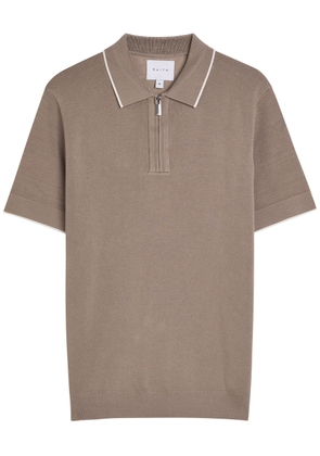 Raith Henry Knit Polo Shirt - Taupe - M