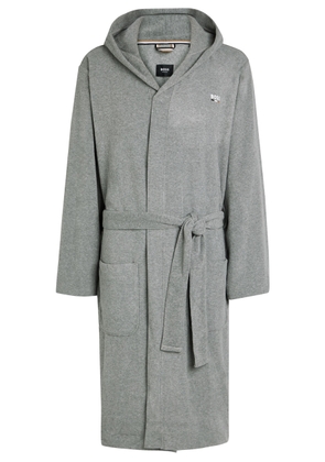 Boss Logo Terry Robe - Grey - M