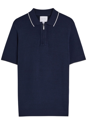 Raith Henry Knit Polo Shirt - Navy - XL
