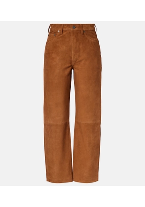 Citizens of Humanity Miro mid-rise suede straight-leg pants