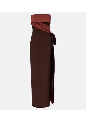 Roland Mouret Crepe and taffeta bustier gown