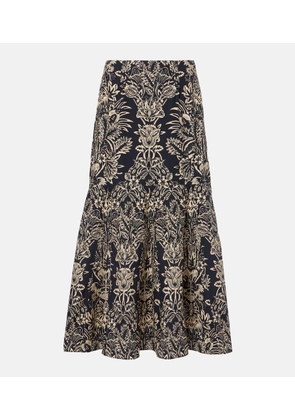 Ulla Johnson Clarisse printed cotton poplin midi skirt