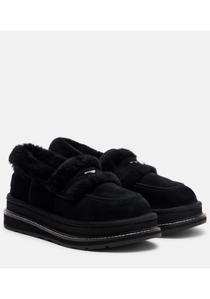 Sacai x UGG suede and shearling penny loafers