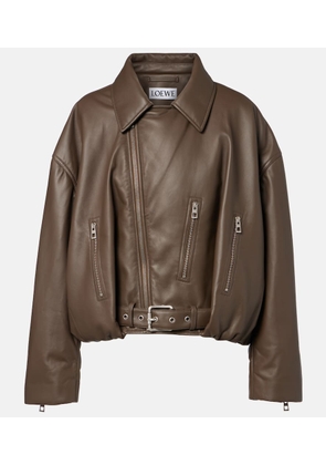 Loewe Cropped leather biker jacket