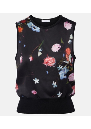 Erdem Floral printed wool top