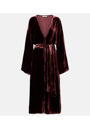 Asceno Belted velvet midi dress