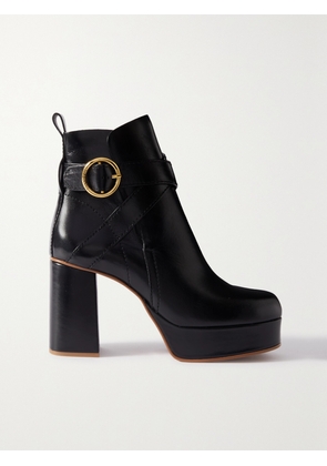 SEE BY CHLOÉ - Lyna Buckled Leather Ankle Boots - Black - IT35,IT35.5,IT36,IT36.5,IT37,IT37.5,IT38,IT38.5,IT39,IT39.5,IT40,IT40.5,IT41,IT41.5,IT42