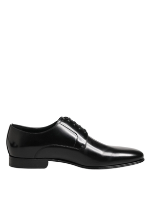 Dolce & Gabbana Black Calfskin Leather Derby Men Dress Shoes - EU41/US8