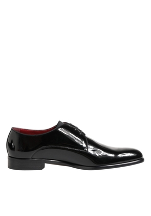 Dolce & Gabbana Black Calfskin Leather Derby Men Dress Shoes - EU42/US9